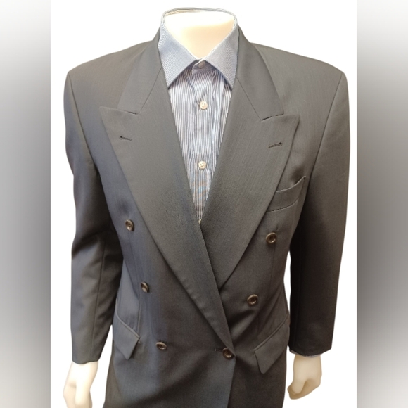 Hugo Boss Al Capone Chicago Suit Wool GUC Blue Vintage Size GR 50 - Picture 2 of 15